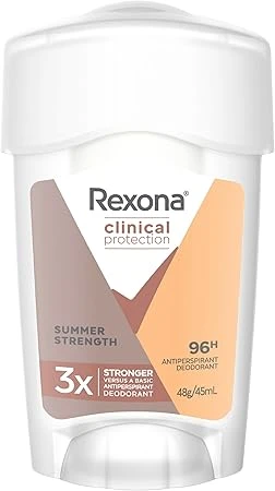 Rexona Clinical Antiperspirant Cream Stick Deodorant Summer Strength, 45ml, 96 Hour Protection